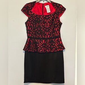 Women's Red and Black Lace Dress